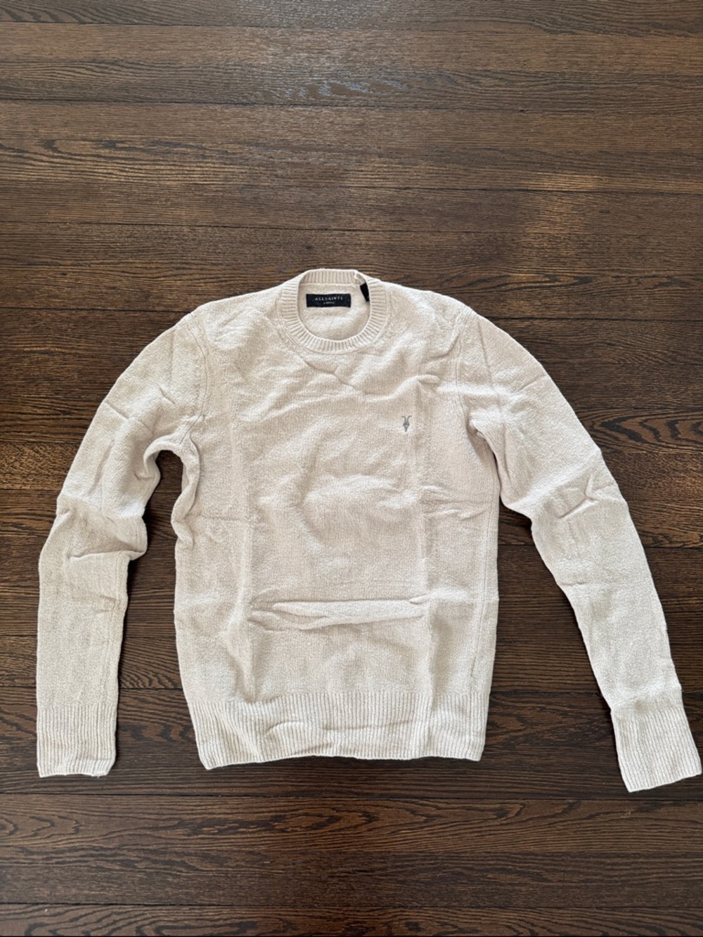 AllSaints Men's Crewneck Sweater in Light Beige